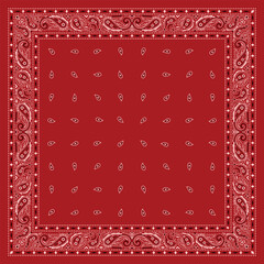 Simply Bandana decorated with white black geometric ornament lines that can be applied to fabrics of various colors