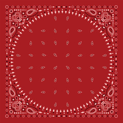 Simply Bandana decorated with white black geometric ornament lines that can be applied to fabrics of various colors