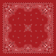 Simply Bandana decorated with white black geometric ornament lines that can be applied to fabrics of various colors