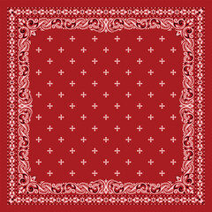 Simply Bandana decorated with white black geometric ornament lines that can be applied to fabrics of various colors