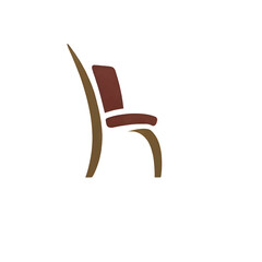 brown chair logo illustration on white canvas