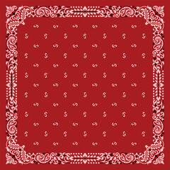 Simply Bandana decorated with white black geometric ornament lines that can be applied to fabrics of various colors