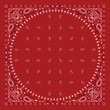 Simply Bandana decorated with white black geometric ornament lines that can be applied to fabrics of various colors