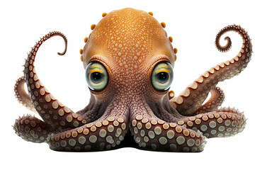 octopus isolated on white background - obrazy, fototapety, plakaty