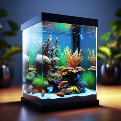 indoor aquarium theme design illustration