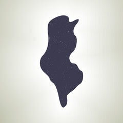 Tunisia shape on gradient background. Country map with scratch texture. Tunisia vibrant poster. Neat vector illustration.