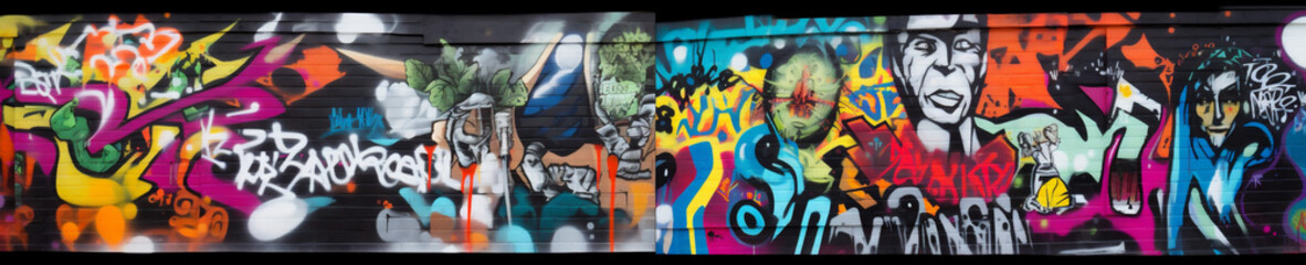 background urban alphabet yellow graffiti paint banner colourful art wall spray. Generative AI.