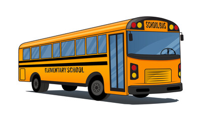 Fototapeta na wymiar School Bus vector illustration. Kids Elementary School Bus Transportation