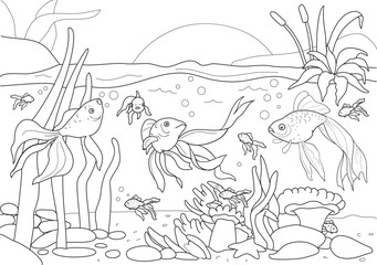 Coloring book marine life theme 1