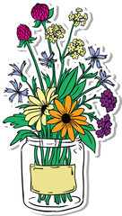 bouquet of flowers in a basket