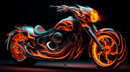motorcycle on fire generativa IA