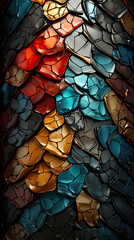 A close up of a stained glass window. Generative AI.
