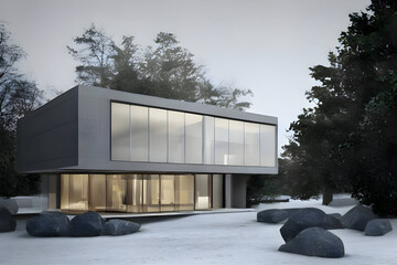 Modern house rendering