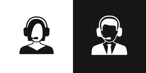 Social call center vector icon. Call center operator, support service sign