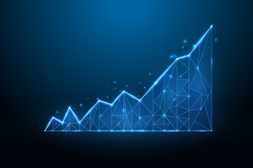 Business strategy digital graph chart increase.