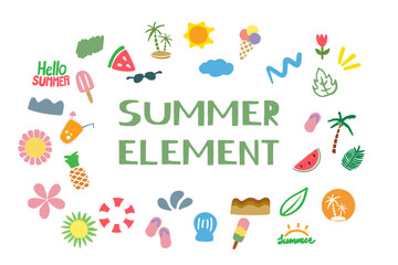 Summer element vector and illustration