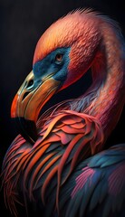 beautiful flamingo Sublime Arts and Crafts Movement hyperrealism cyberpop Laser Printed closeup Texturing 100mm Tattoo bright colors surrealism lens flare lighting Realistic skin tones dramatic 