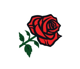 Vector illustration of wild rose on isolated background