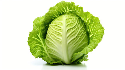 photorealism of cabbage isolated on white background,Ai generative.