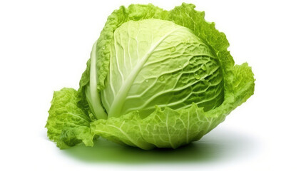Obraz premium photorealism of cabbage isolated on white background,Ai generative.