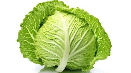 photorealism of cabbage isolated on white background,Ai generative.