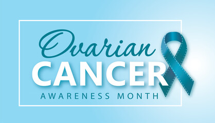 Blue Green Ribbon – Ovarian Cancer Symbol – v3