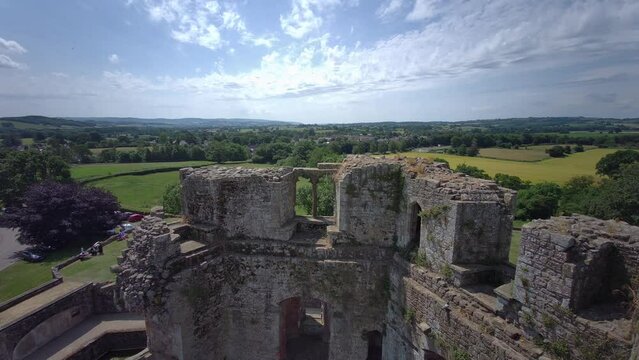 Raglan Castle in Summer, Raglan, Monmouthshire, South Wales, UK