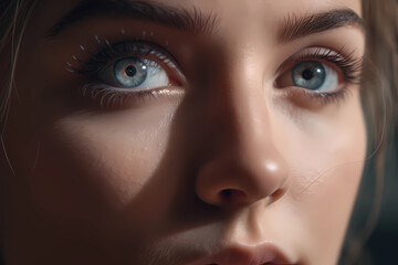 Fototapeta premium Close up painting of a beautiful lady, Generative AI