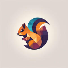 illustration of a squirrel with geometric shapes