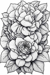 Gardenia, coloring page for adults