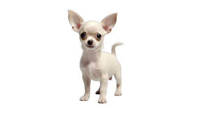 Cream Chihuahua Dog isolated on a transparent background