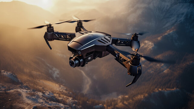 Zbliżenie na Drona Lecącego nad G&oacute;rami