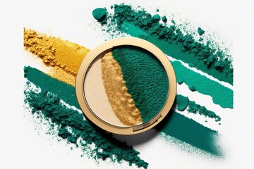 emerald and gold eye shadows generated by AI
