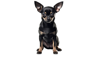 Black Chihuahua Dog isolated on a transparent background
