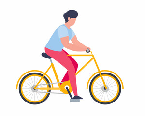 Obraz premium Male ride on urban ecofriendly personal transport Active lifestyle Vector illustration in a flat style