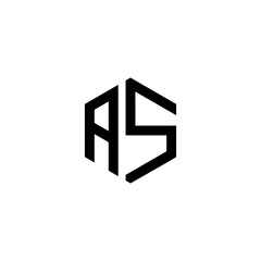 AS Letter Logo Design polygon Monogram Icon Vector Template