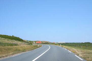 Fototapeta na wymiar Road to Callantsoog, part of Schagen in the Netherlands, North Holland