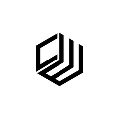 CW Letter Logo Design polygon Monogram Icon Vector Template