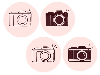 Camera. Camera icons. Icons for Instagram stories, sites, other social networks.