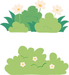 Fototapeta na wymiar Vector green bushes for simple or children's illustrations