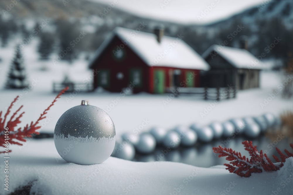 Poster holiday background snow. generated by ai.