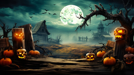 Haunted Festivities: Spooky Pumpkins and Zombies at a Halloween Party