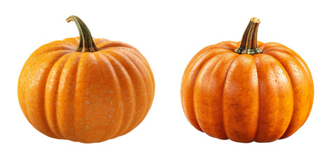Pristine Isolated Pumpkin isolated on transparent png background cutout, generative Ai