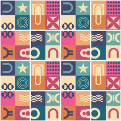 Bauhaus style seamless pattern. Vector illustration