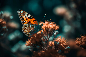 Fototapeta na wymiar Butterfly on flowers. Generative AI