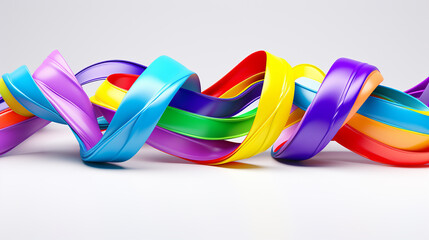 Fita de LGBT em renderização 3D, fundo branco