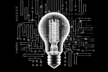 stock photo of a design with an electrical circuit and bulb theme