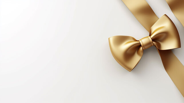 Fita dourada do dia das m&atilde;es em renderiza&ccedil;&atilde;o 3d, fundo branco