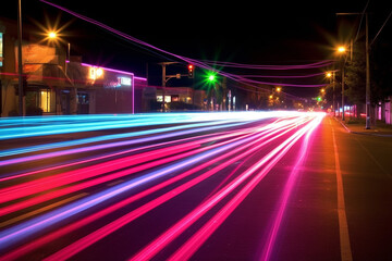 Fototapeta na wymiar Neon Light Trails 