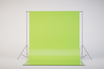 green studio chroma key. copy paste. 3d render